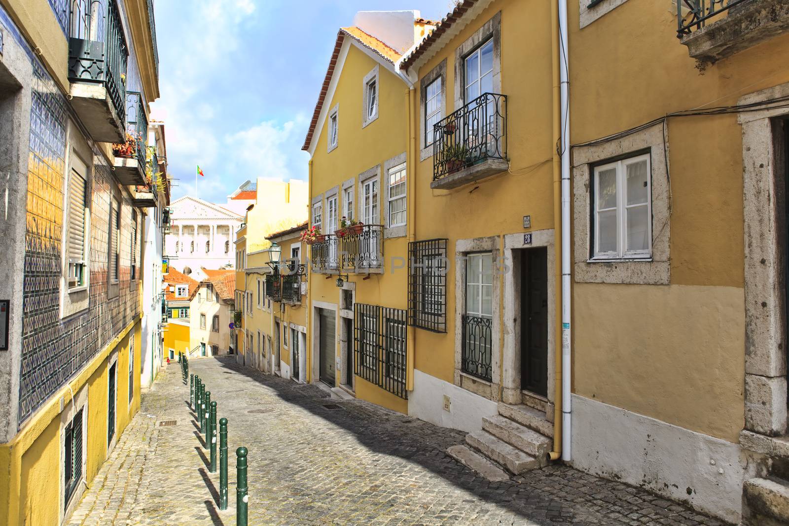 Street  in old town of Lisbon, Portugal