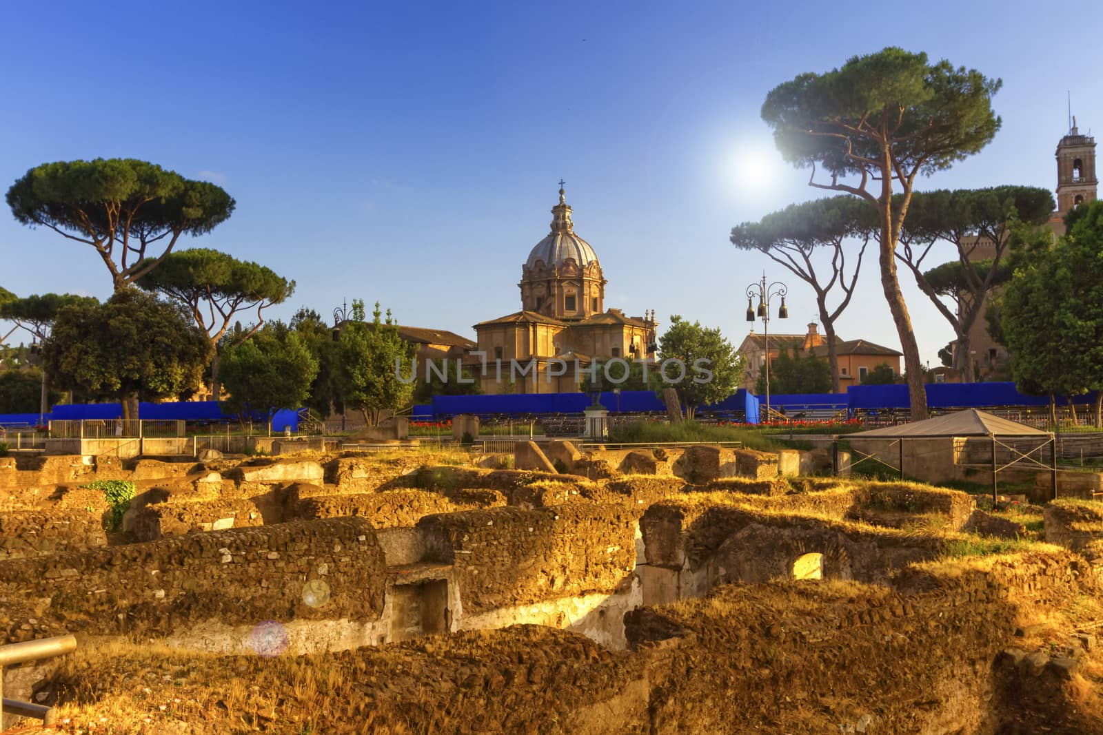 Roman forum by day in Roma, Italy