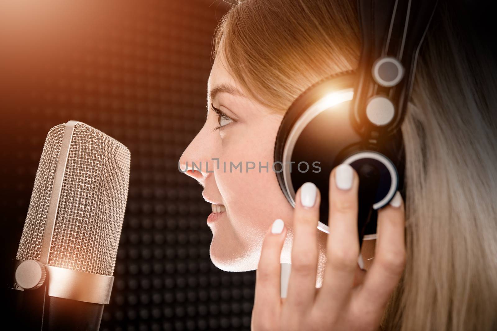 Female Voice Talent in Studio by welcomia