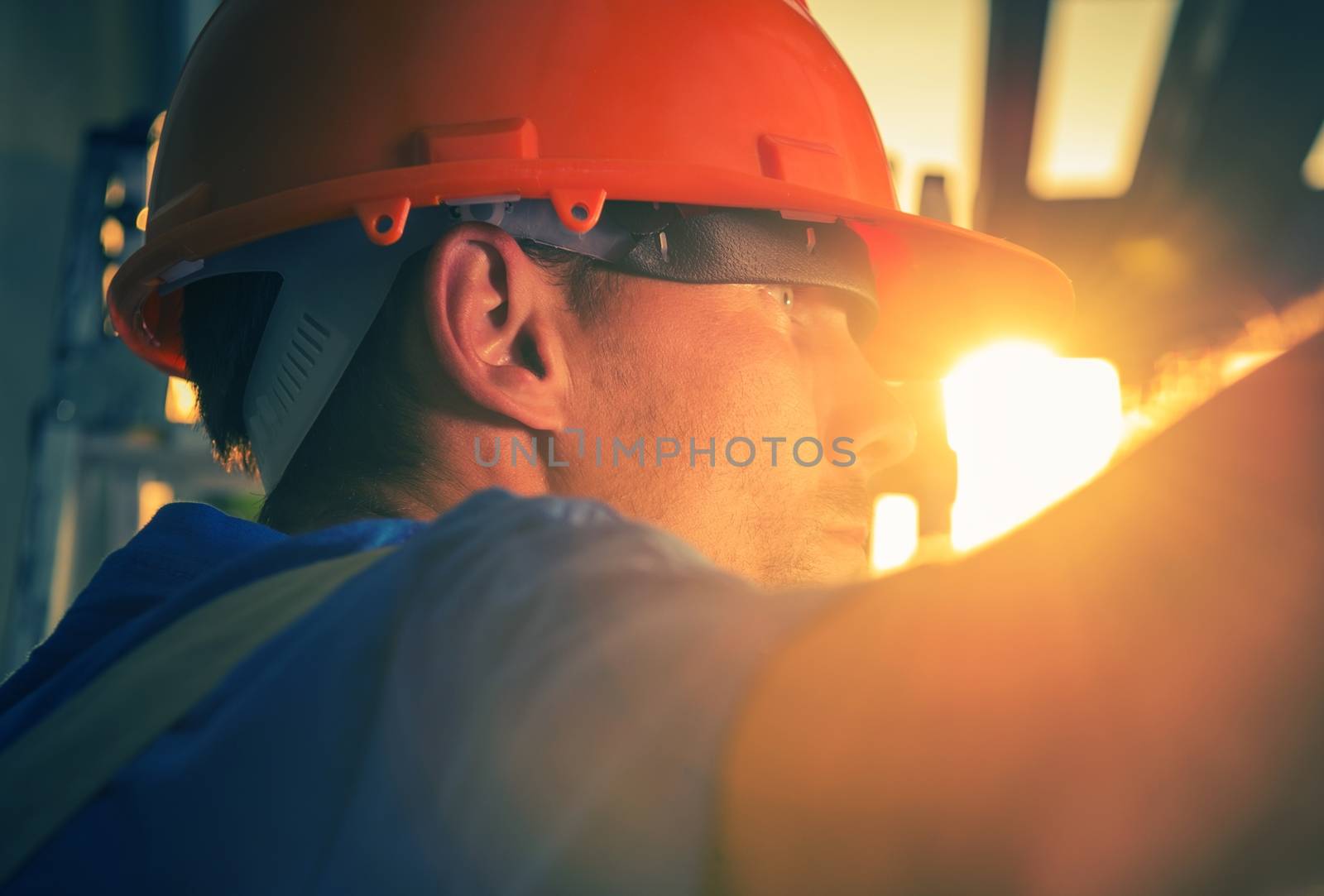 Construction Worker in Sun by welcomia