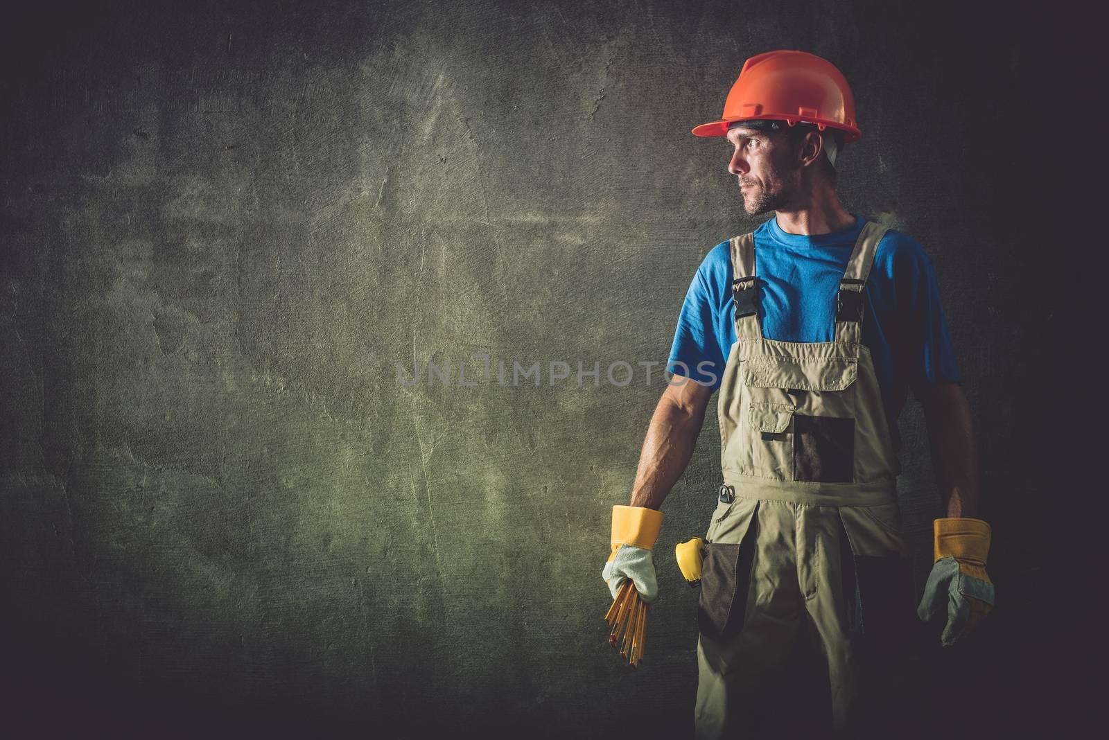 Construction Worker Portrait by welcomia