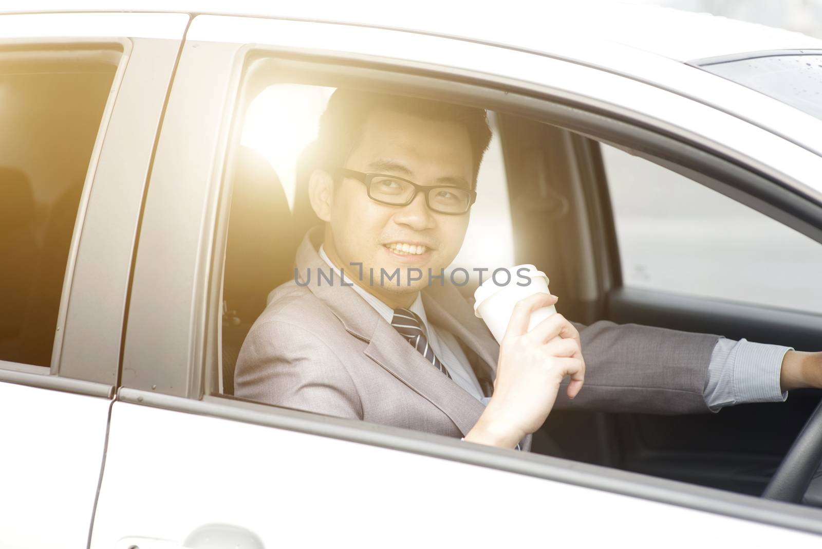 Having coffee while driving by szefei