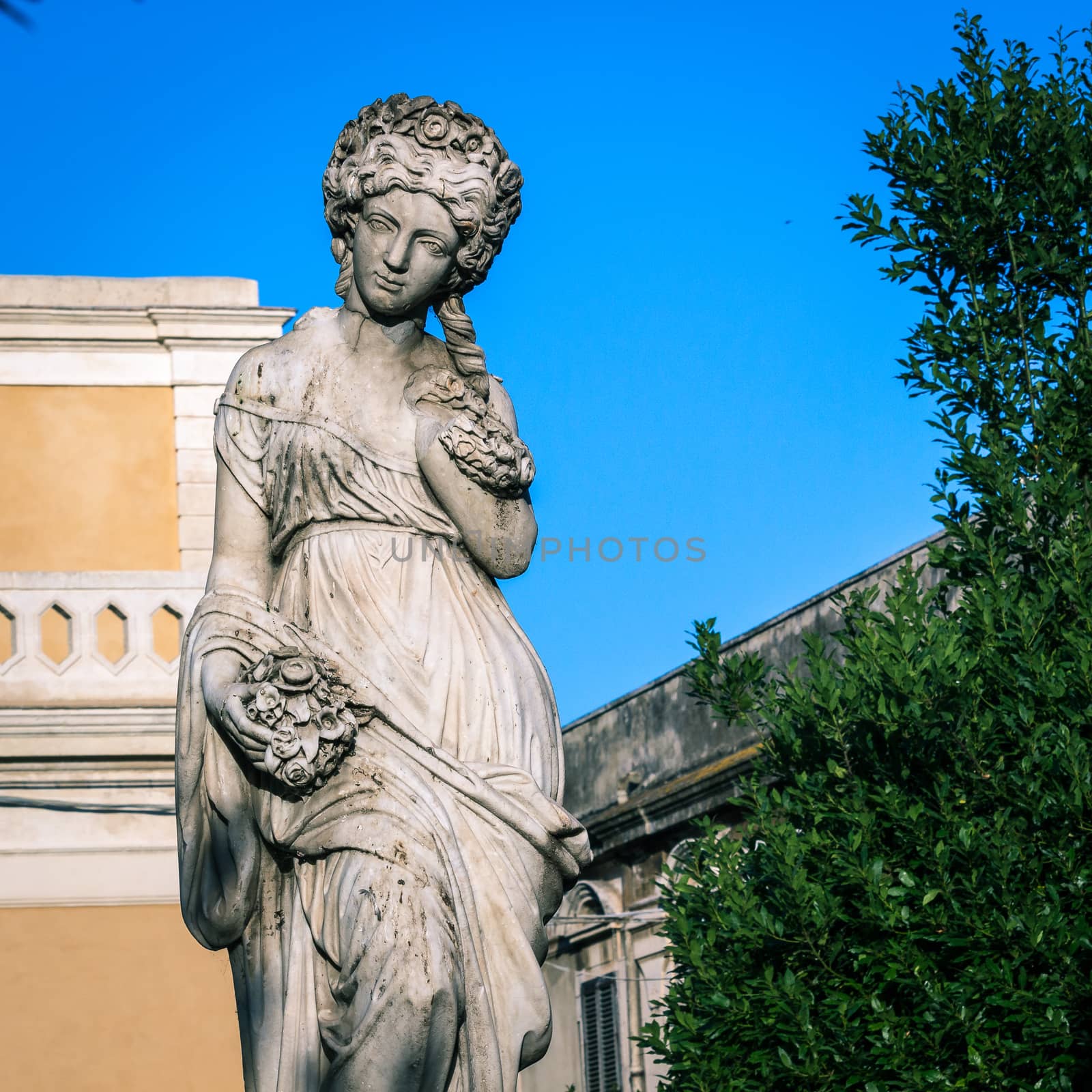 Detail of a statue in a Sicilian baroque church