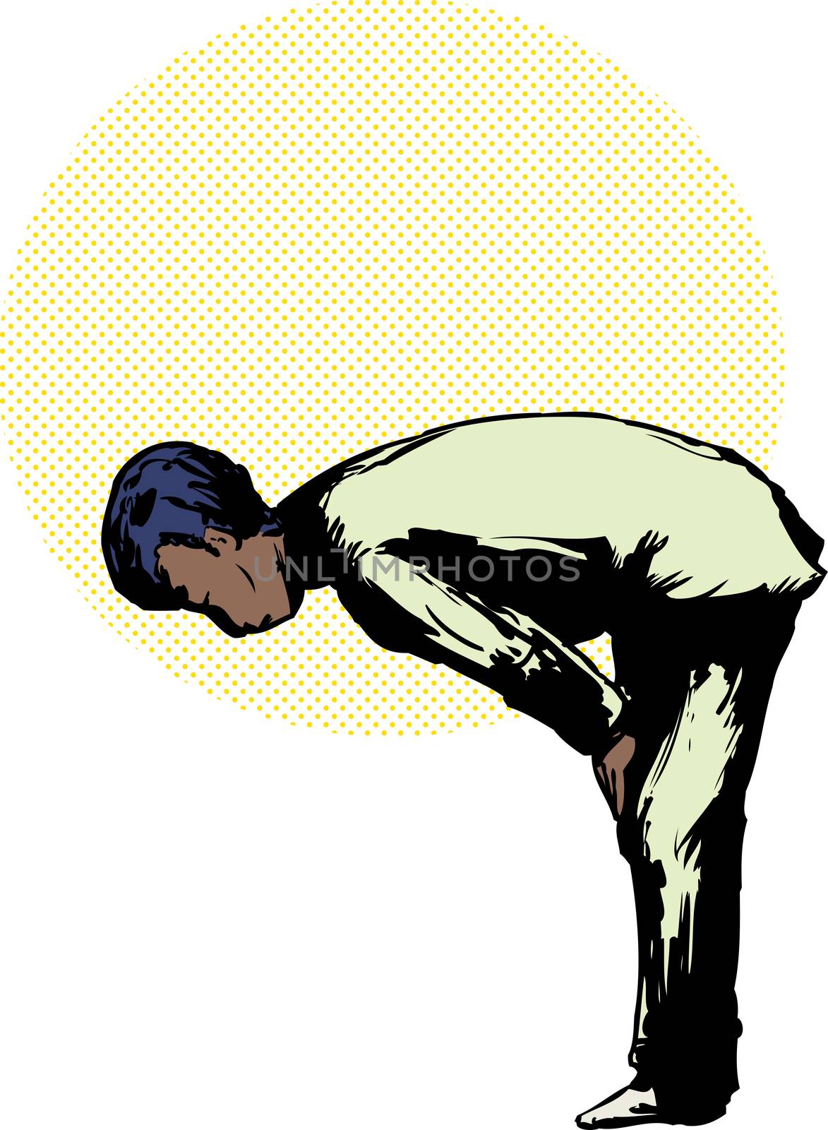 Muslim Man in Ruku Prayer Position by TheBlackRhino