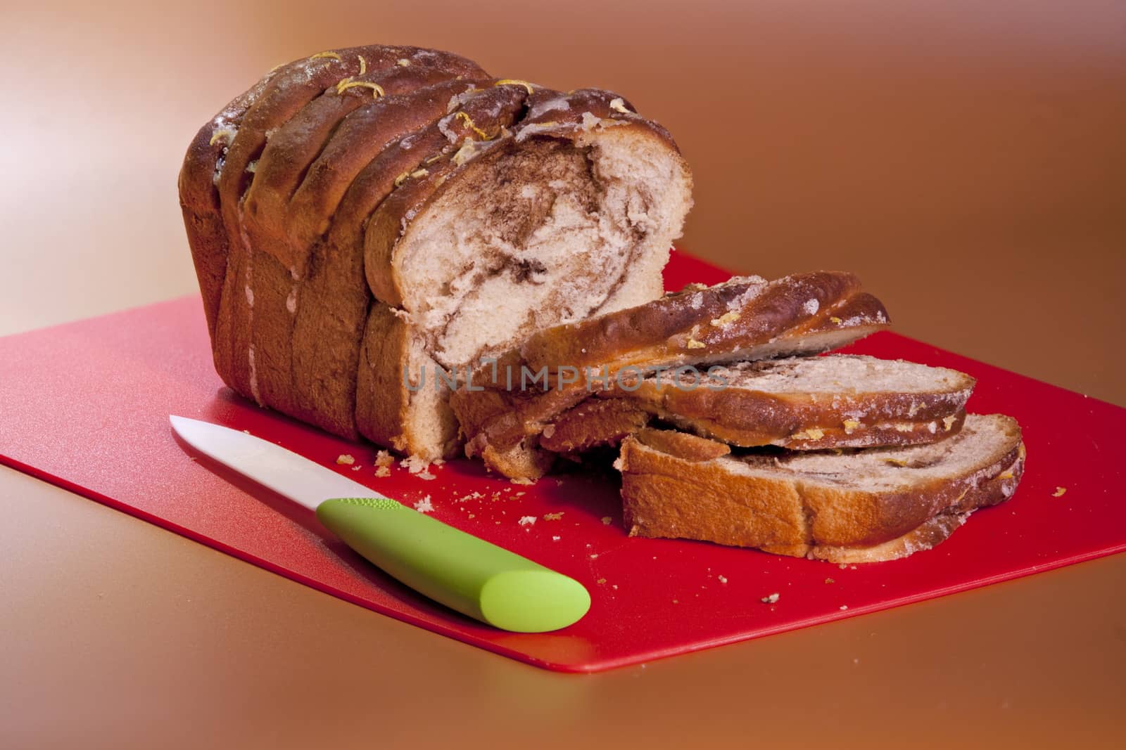 slice crusty bread. Sweet with cinnamon  roasted crust texture