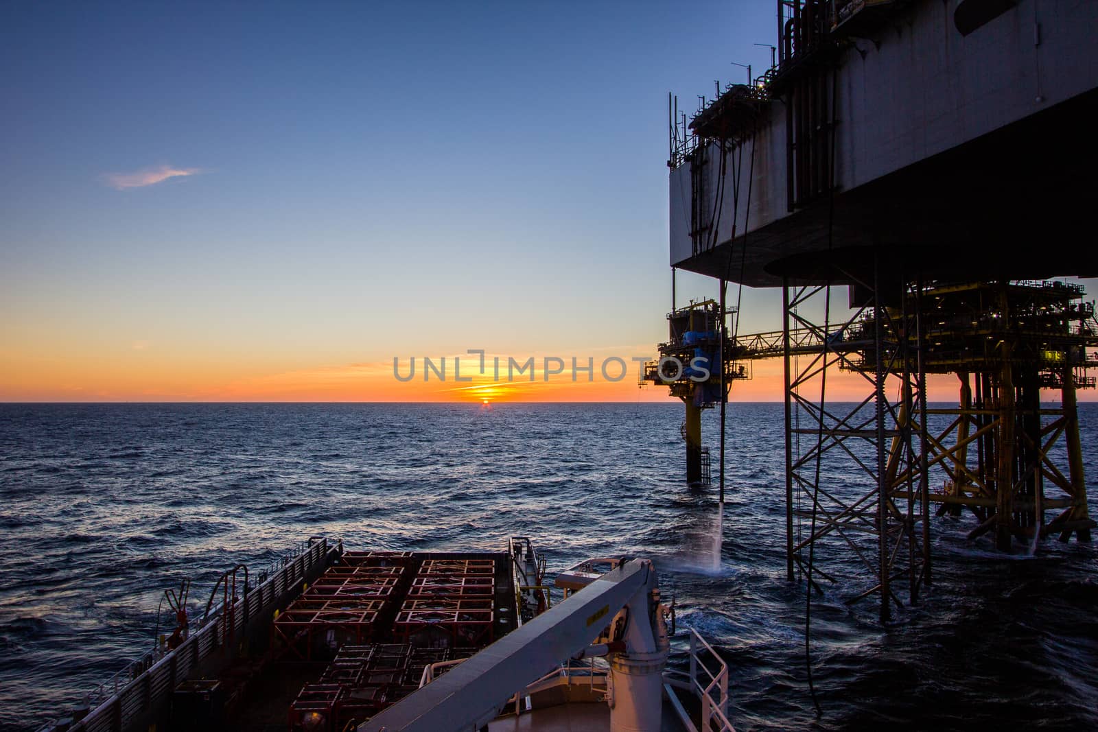 Sunset in the north sea