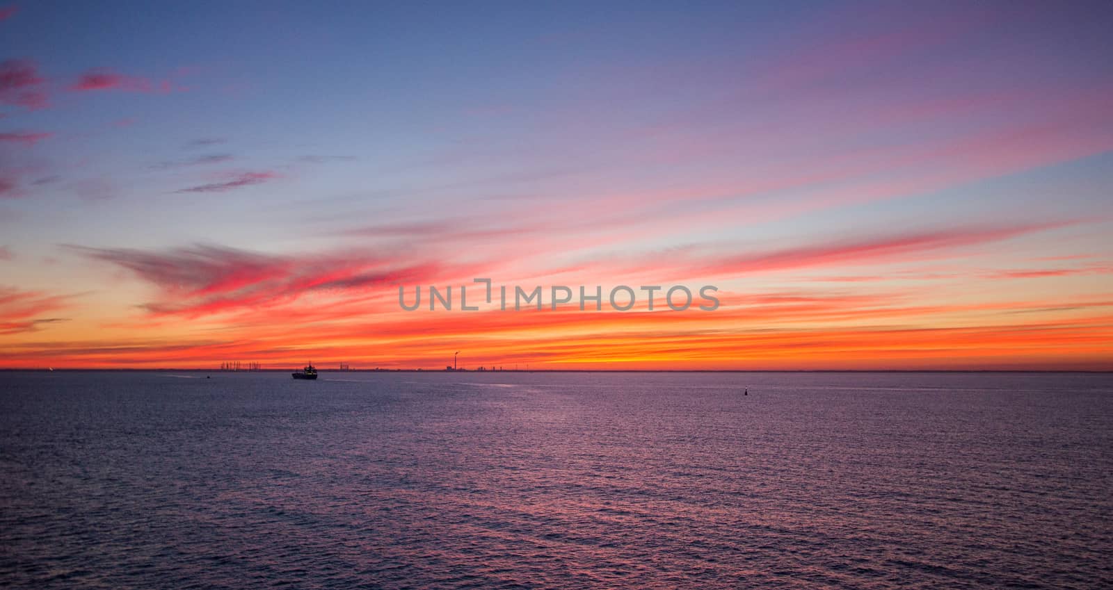 Sunrise outside Esbjerg,Denmark