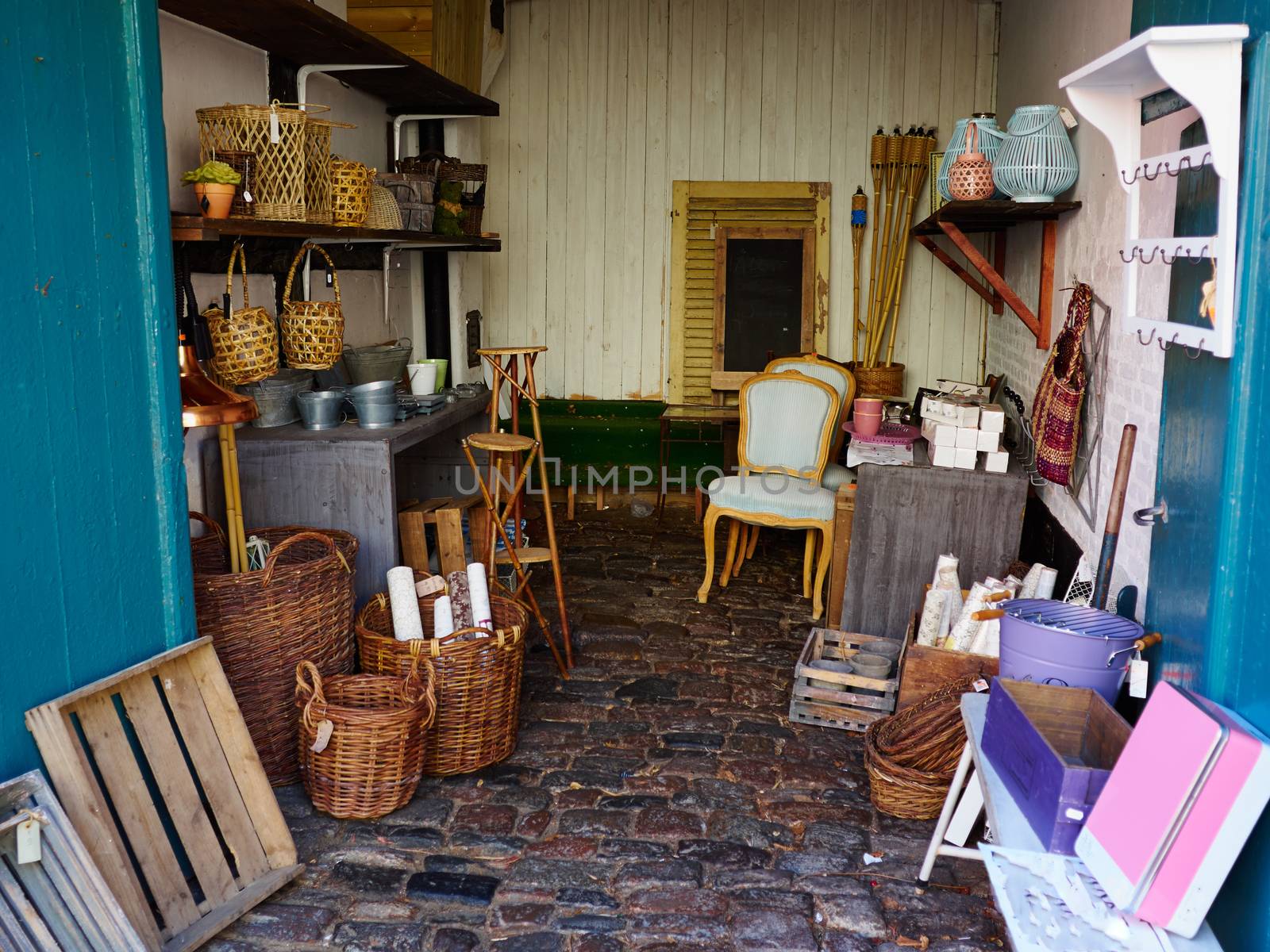 Classical vintage antiques shop with many attractive old items