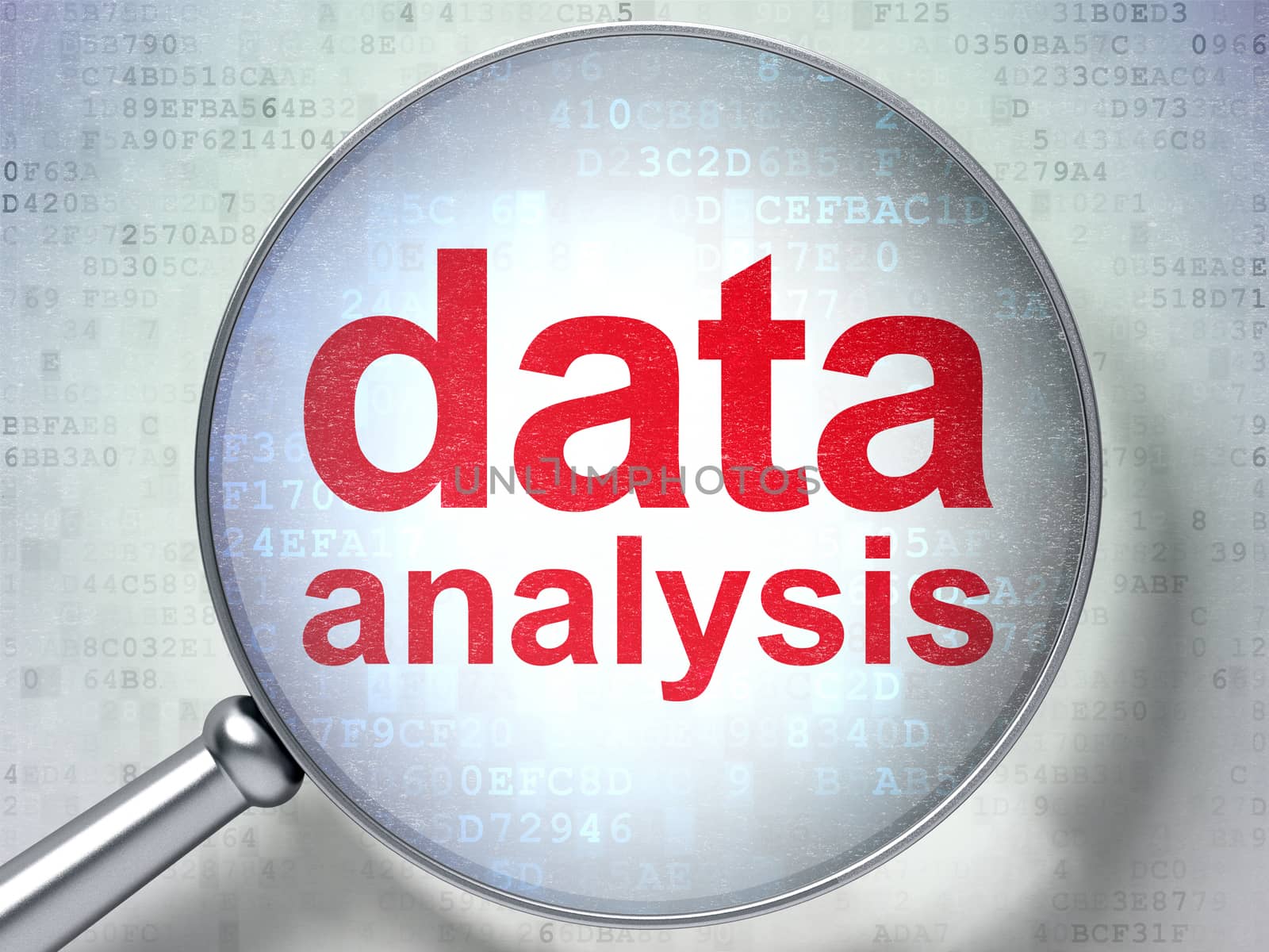 Data concept: Data Analysis with optical glass by maxkabakov