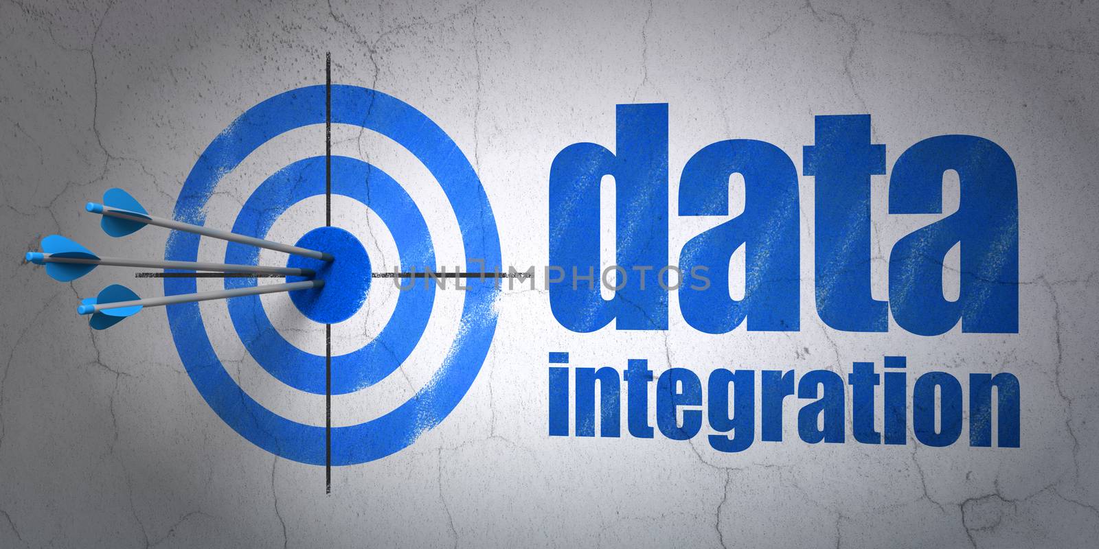 Data concept: target and Data Integration on wall background by maxkabakov