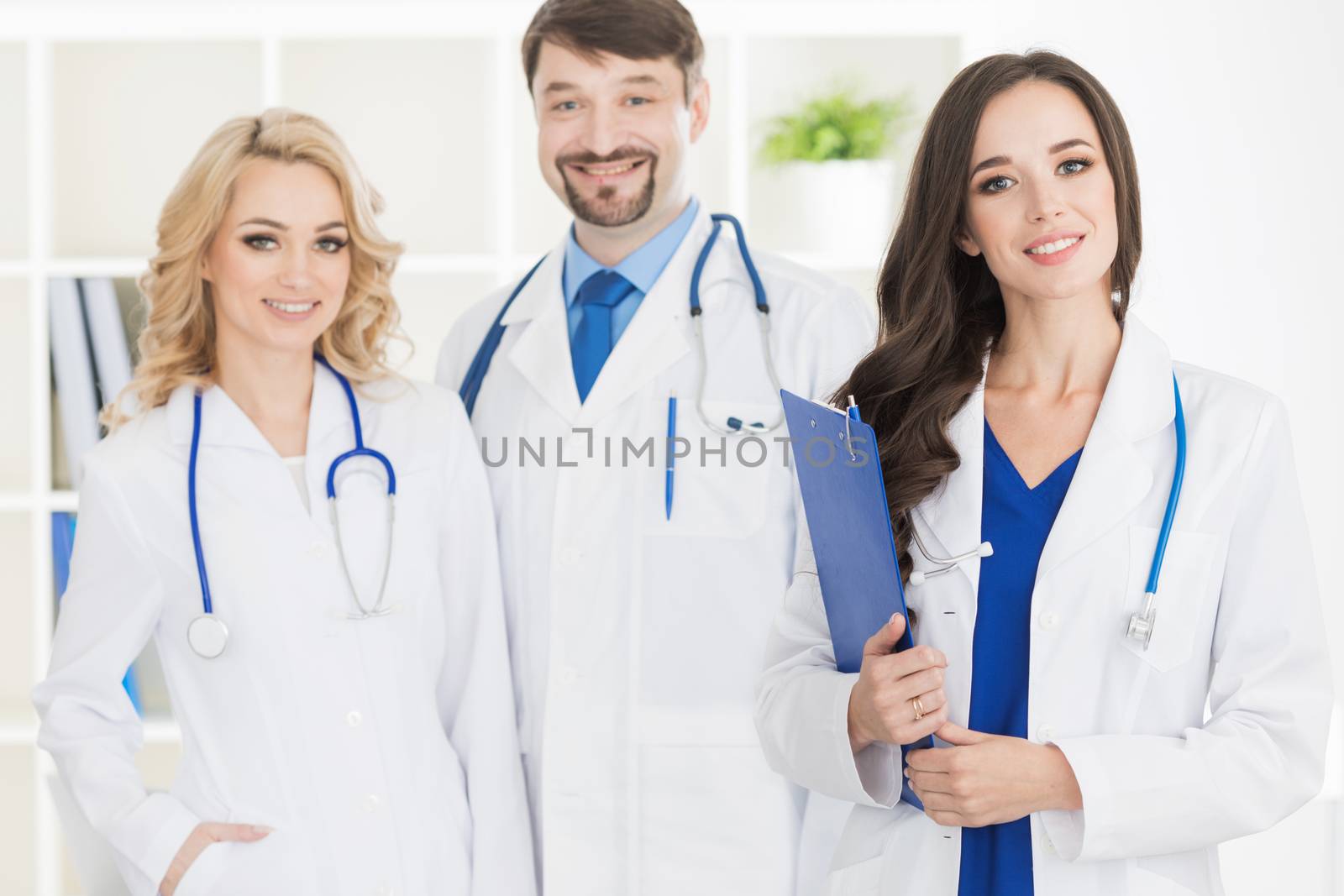 Team of doctors in a clinical office
