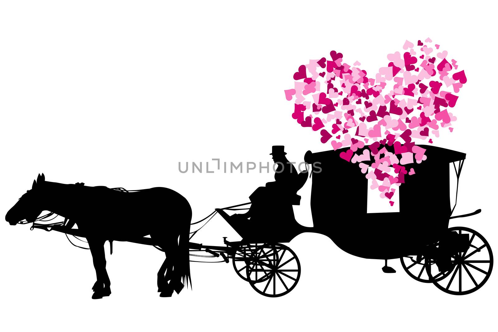 Love carriage on white background by hibrida13