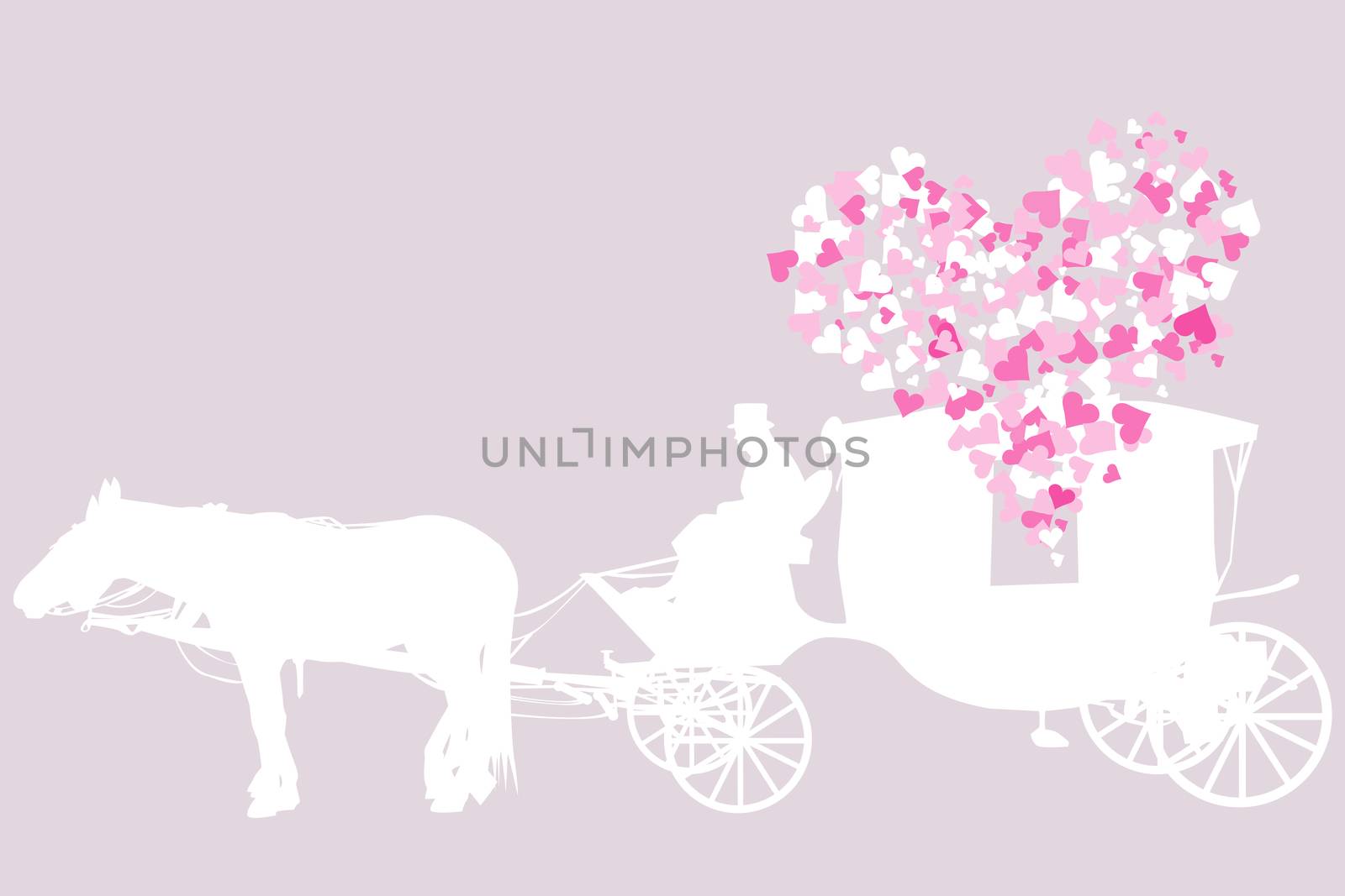 Wedding card with vintage carriage by hibrida13