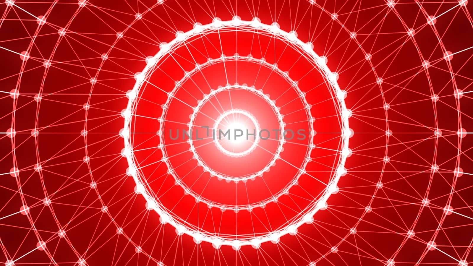 Abstract circle connection. Technology tunnel. 3d rendering