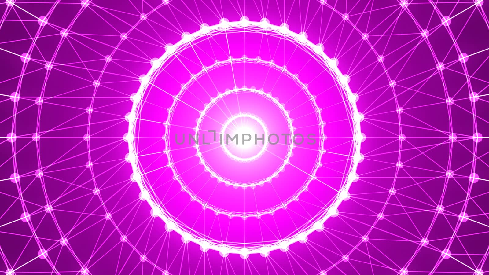 Abstract circle connection. Technology tunnel. 3d rendering