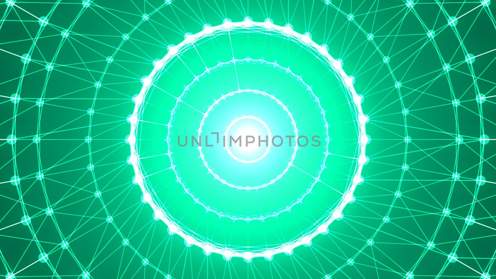 Abstract circle connection. Technology tunnel. 3d rendering