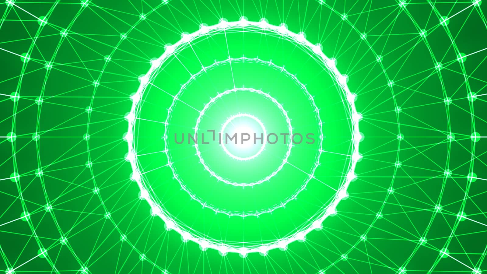 Abstract circle connection. Technology tunnel. 3d rendering