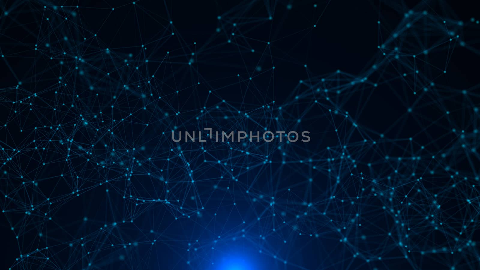 Abstract connected dots. Technology concept. 3d rendering