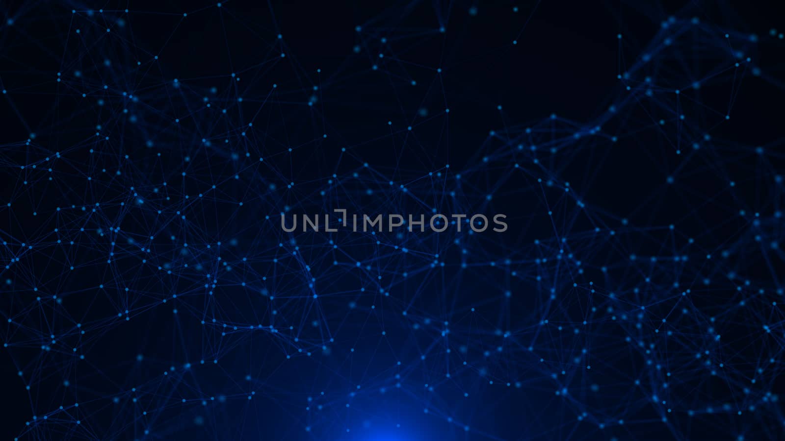 Abstract connected dots. Technology concept. 3d rendering