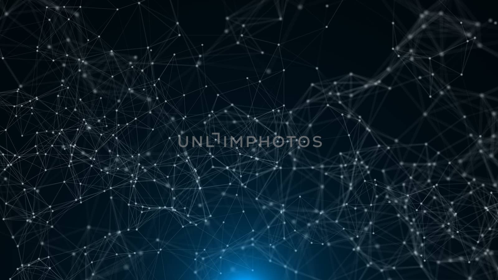 Abstract connected dots. Technology concept. 3d rendering