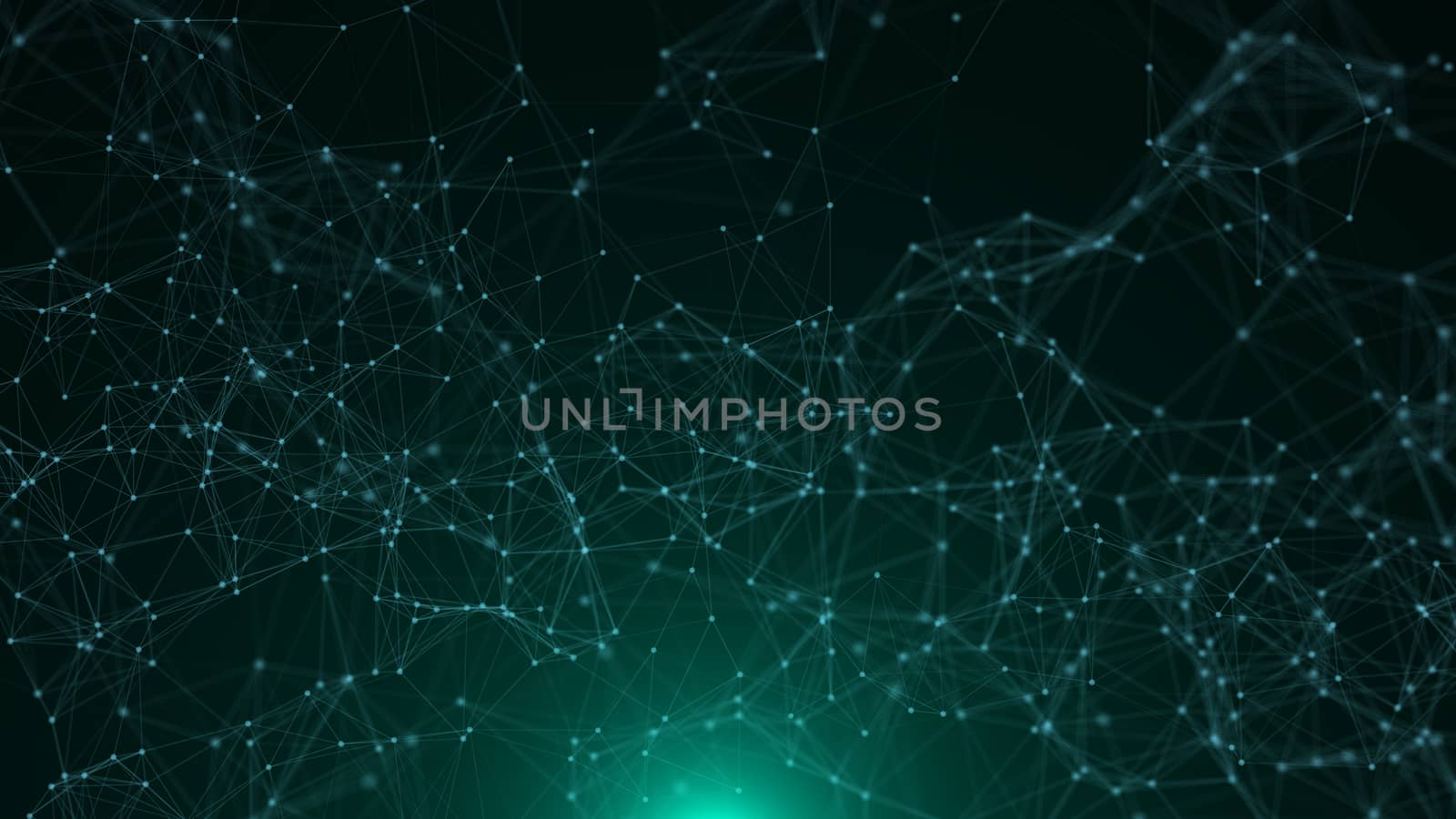 Abstract connected dots. Technology concept. 3d rendering