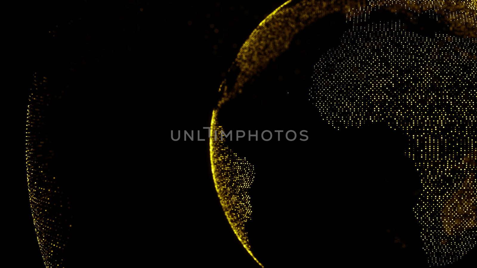 Abstract background with digital earth. Dots. 3D rendering