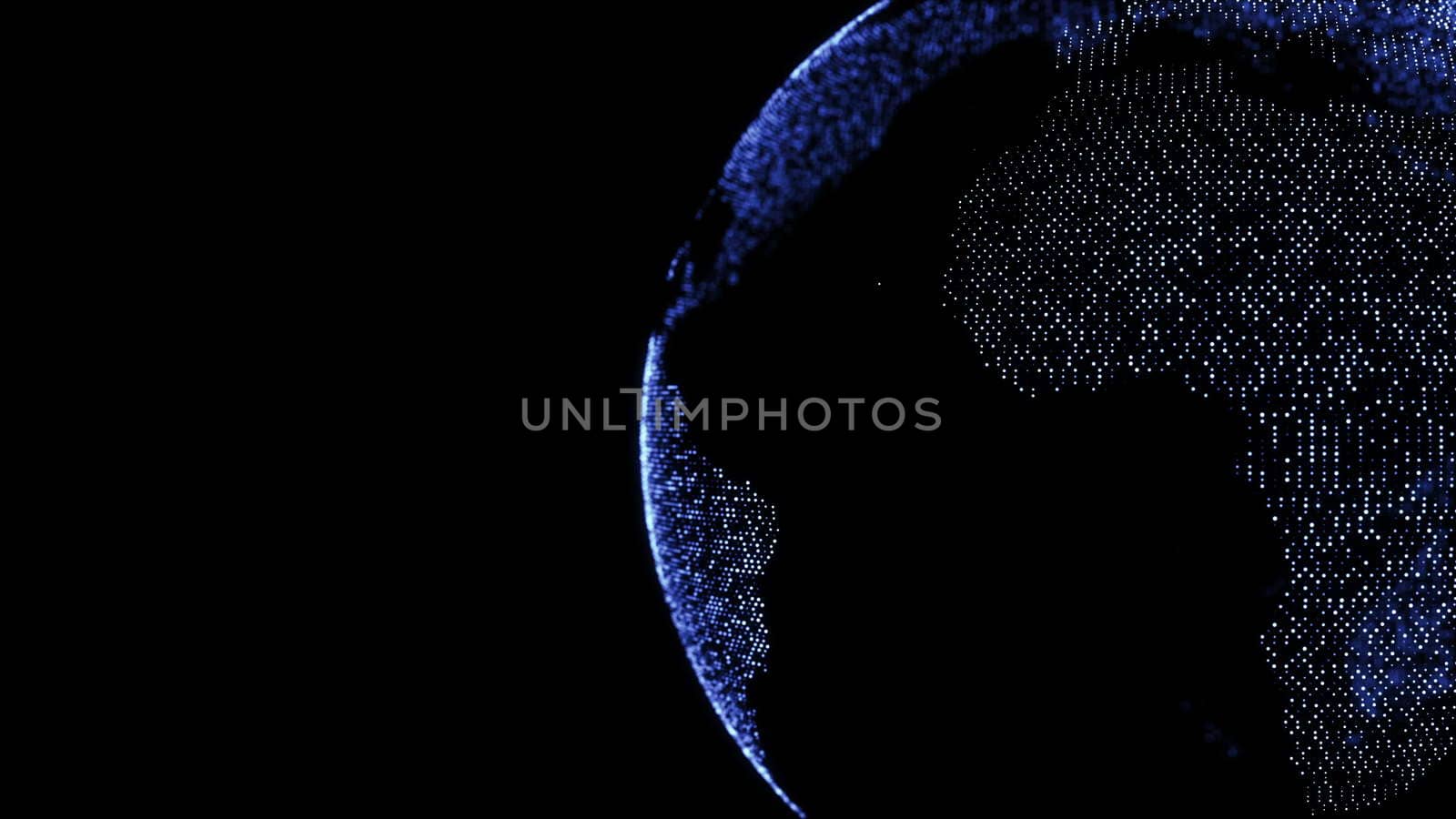 Abstract background with digital earth. Dots. 3D rendering