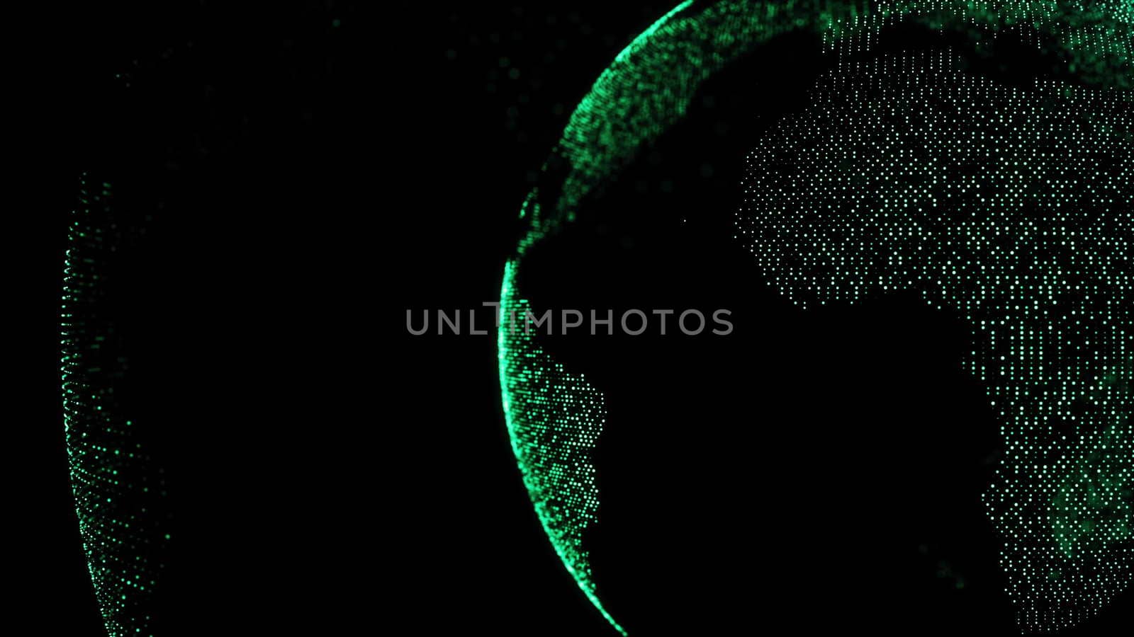 Abstract background with digital earth. Dots. 3D rendering