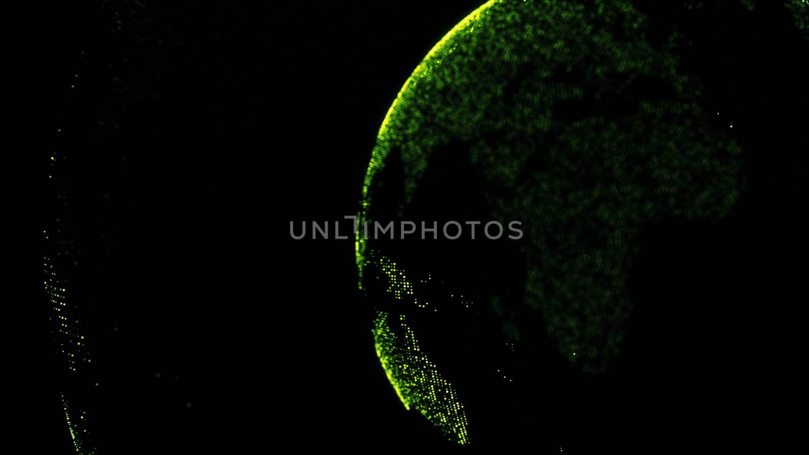 Abstract background with digital earth. Dots. 3D rendering