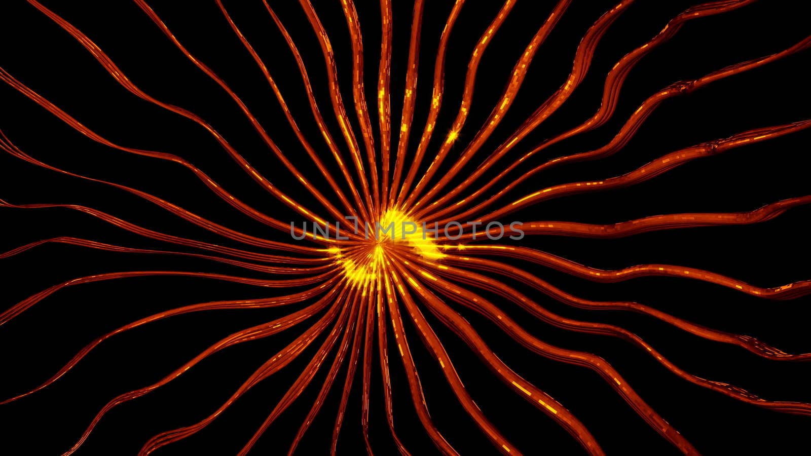 Abstract background with gold elements. 3d rendering