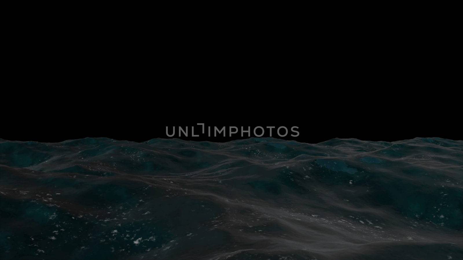 Abstract background with dark ocean waves. 3d rendering