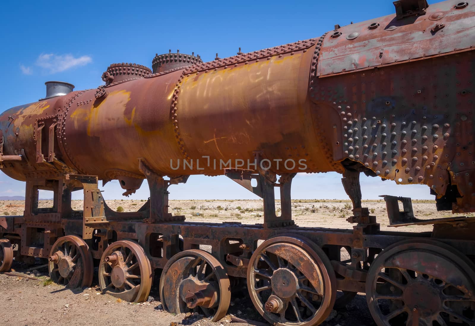 Train cemetery in Uyuni, Bolivia, south america