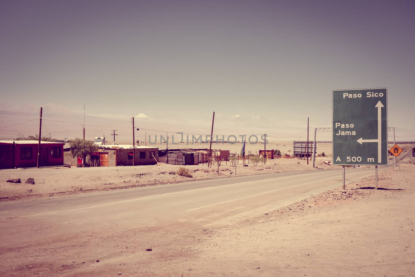 Desert road in San Pedro de Atacama, Chile