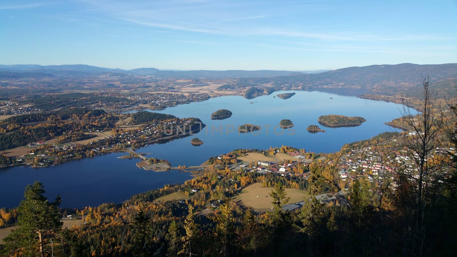 view over Sundvollen, Norway, in the fall