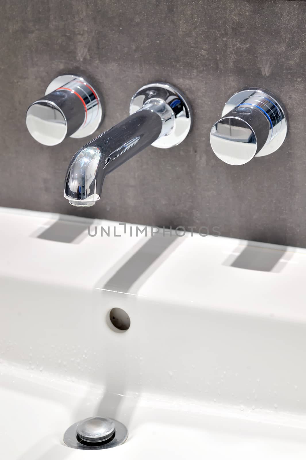 Details of modern bathroom taps