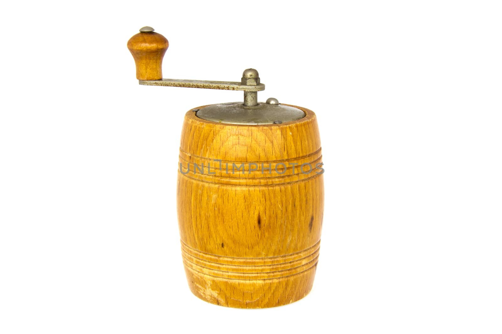 Wood Pepper Mill on white background