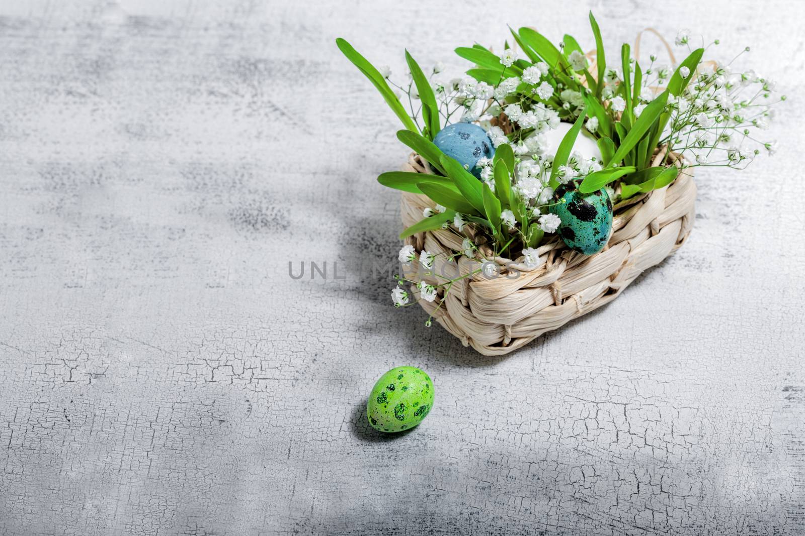 Eggs with flowers on a white background. Easter Symbols by supercat67