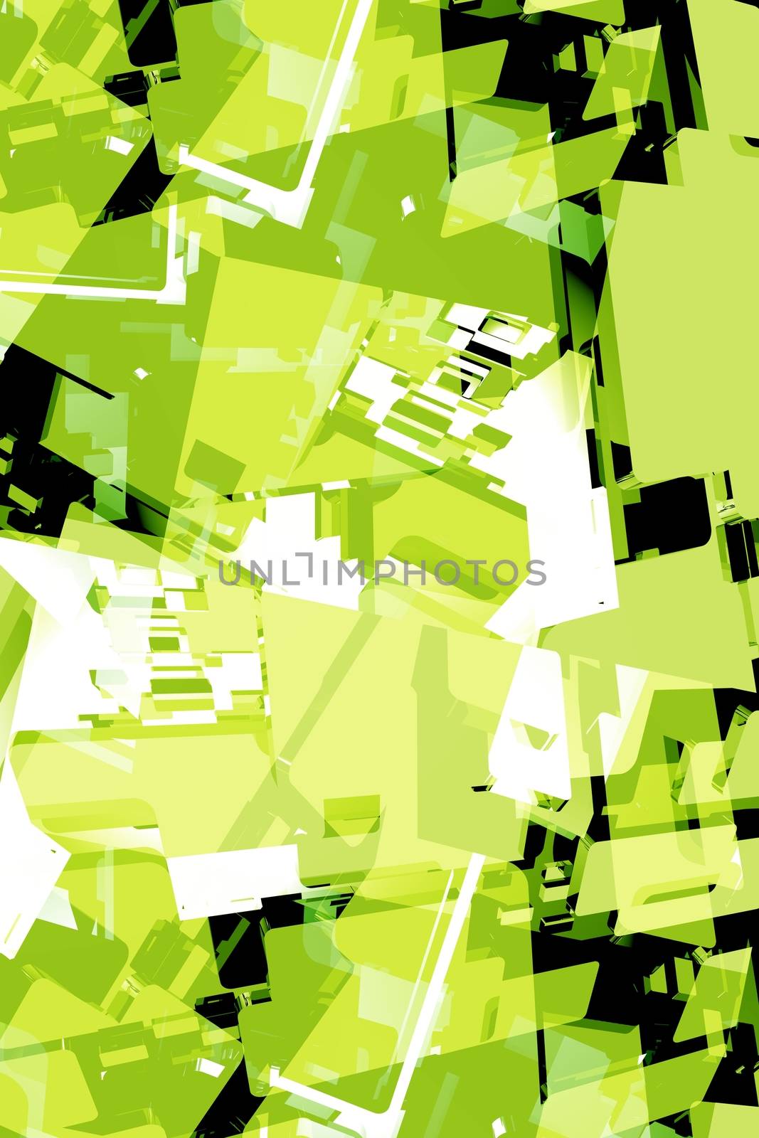 Abstract Green Background. Vertical Green Abstract Background 3D Rendered Illustration.