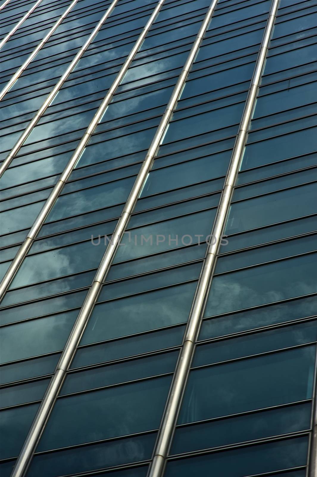 Glass Wall of the Skyscraper. Modern Glassy Architecture