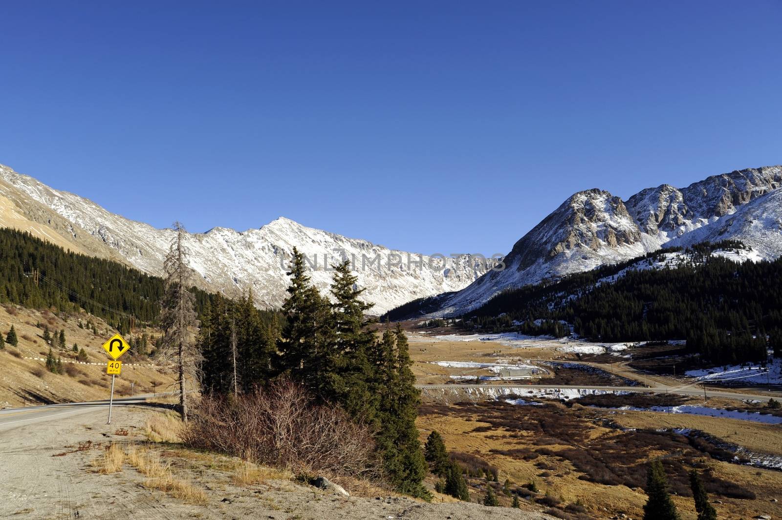 Colorado Mountain Road near Frisco, Colorado USA