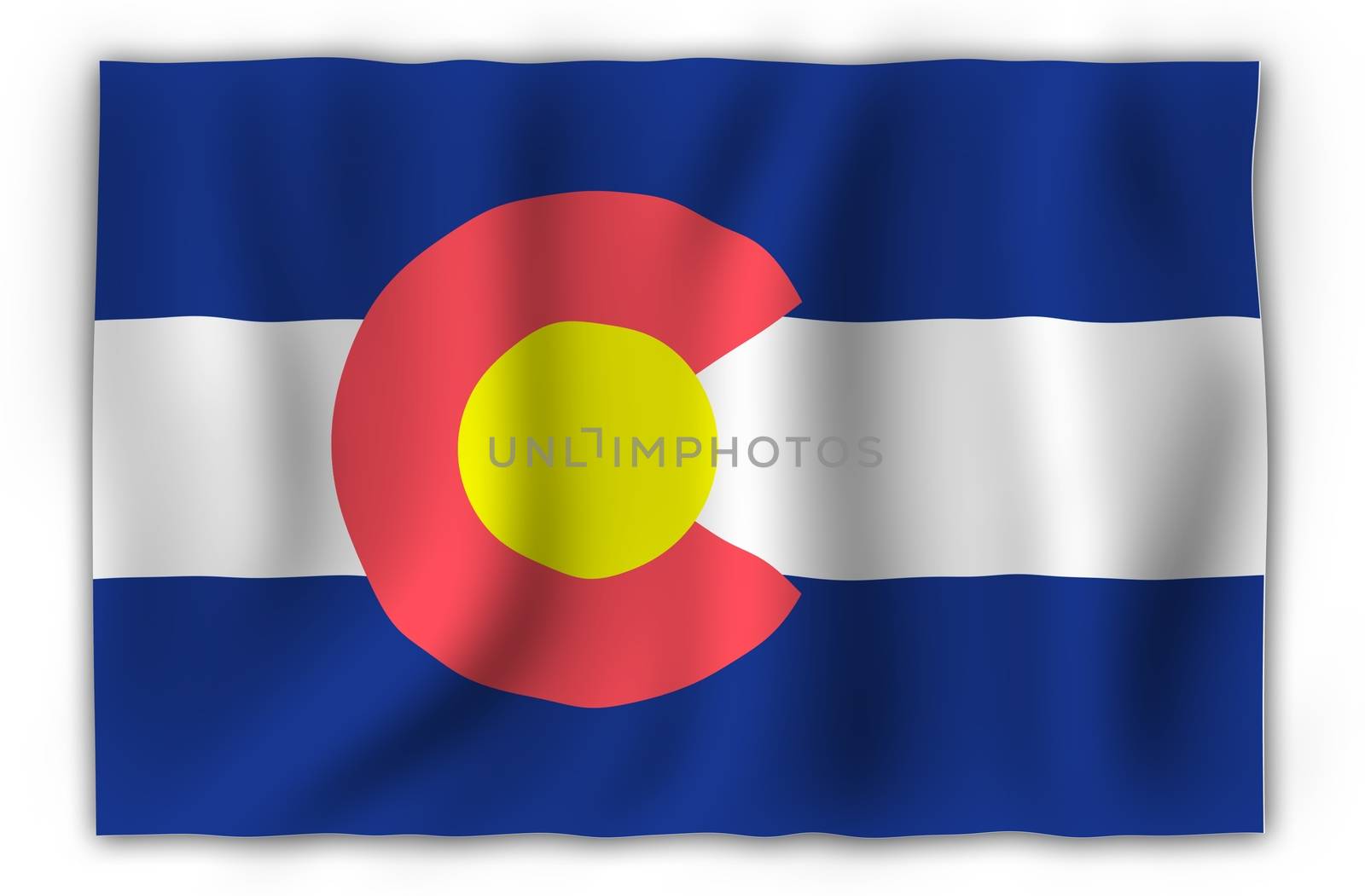 State of Colorado Waving Flag. Colorado State Symbol. United States of America.