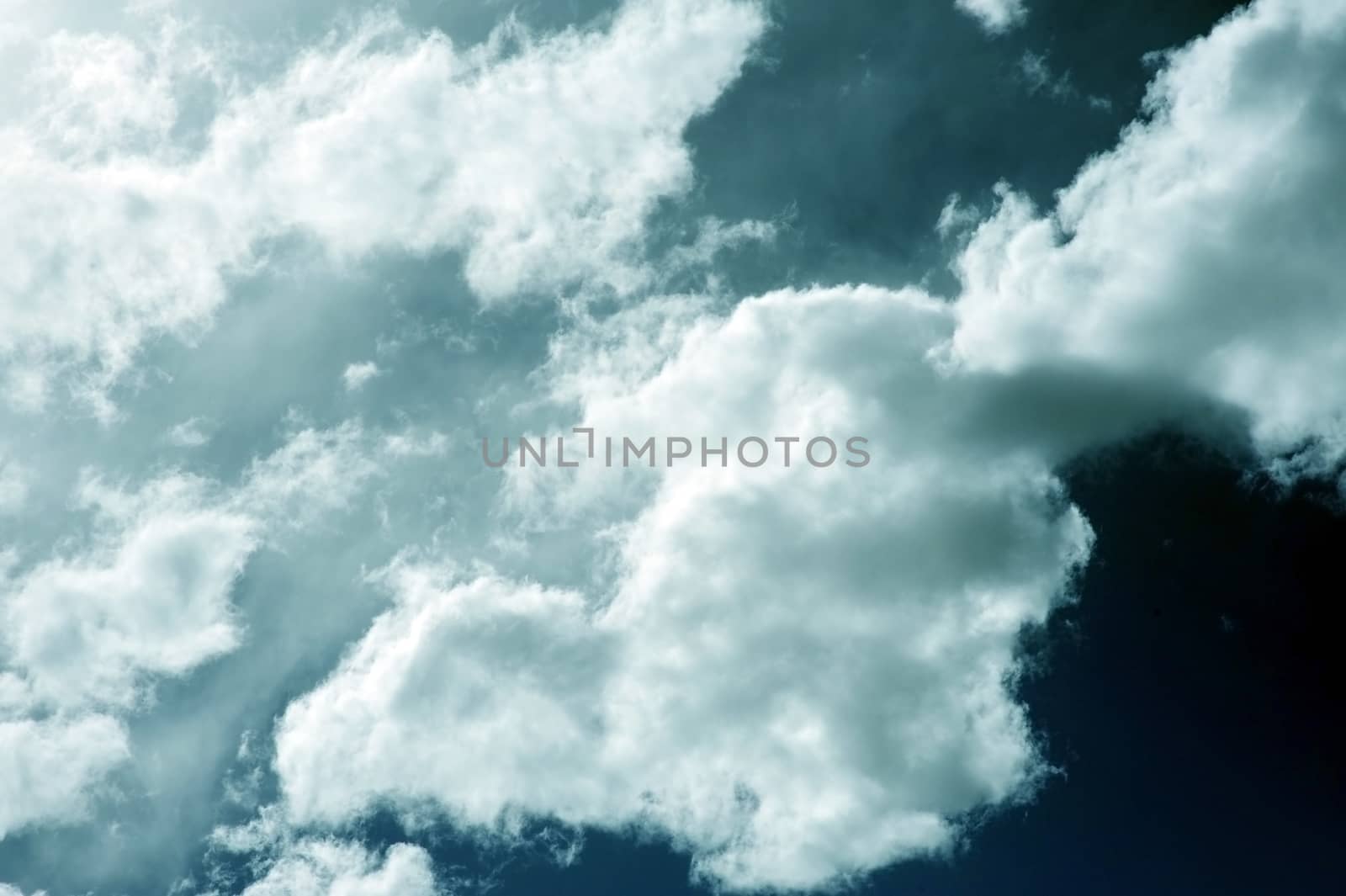 Cloudy Sky - Blue Colorized. Cloudy Sky Background