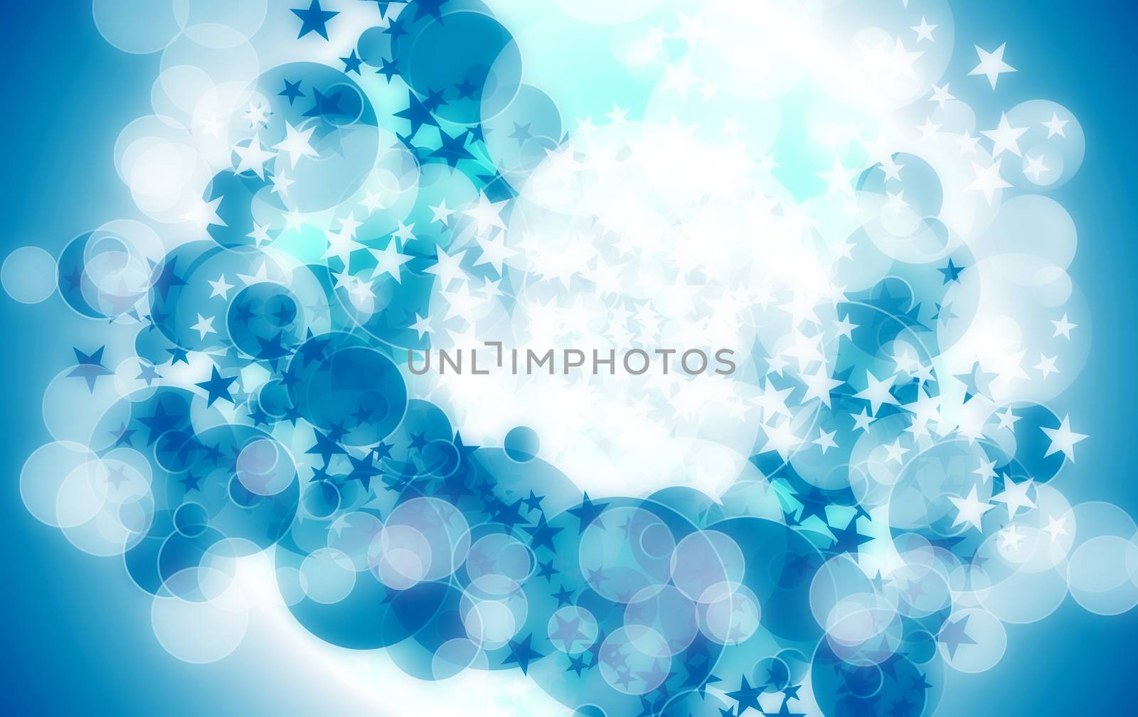 Cool Blue Abstract Background with Stars and Circles. Welcomia Backgrounds Collection.