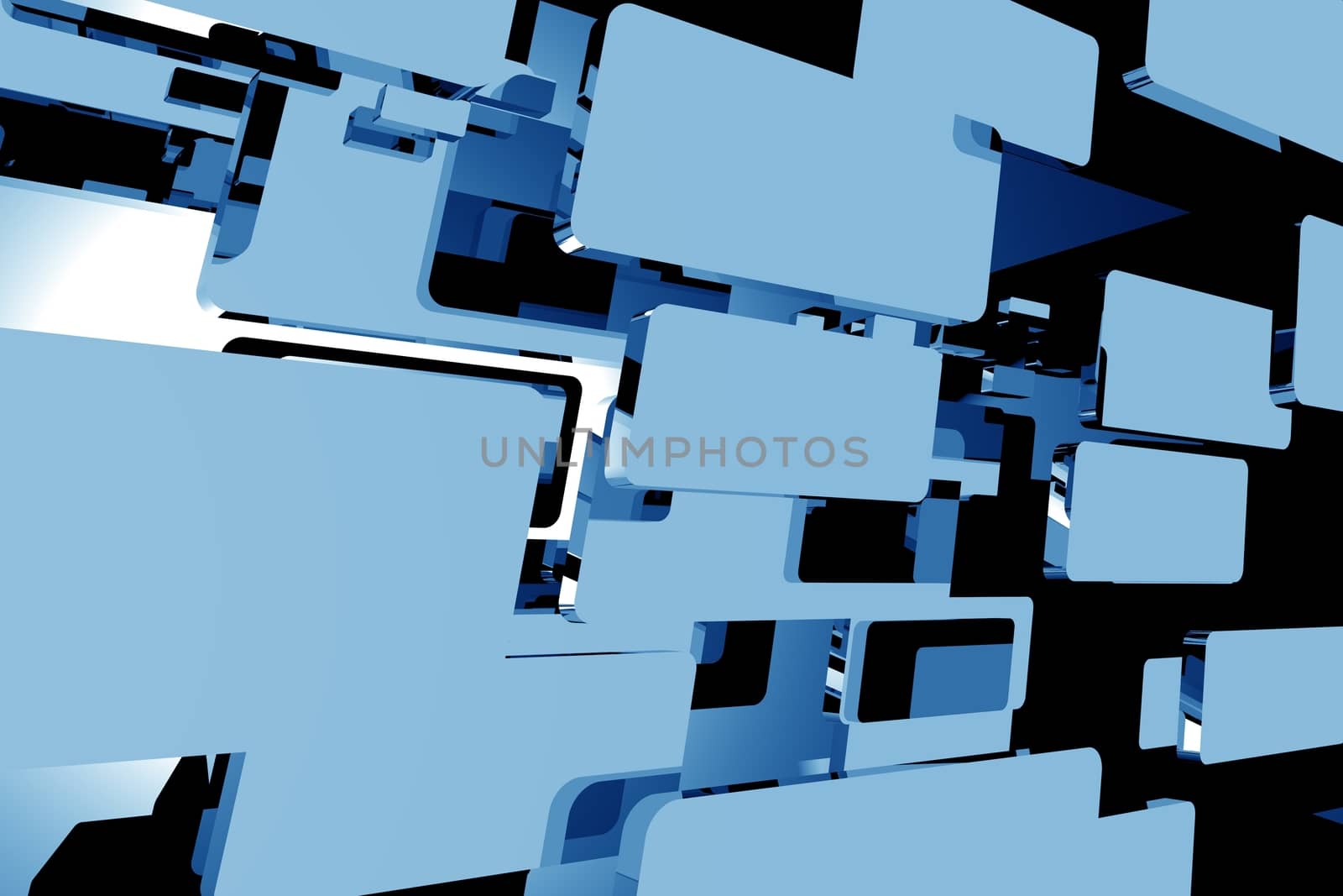 Blue Streaming Media Theme Background. Blue Moving Objects / Shapes  Abstract Background.