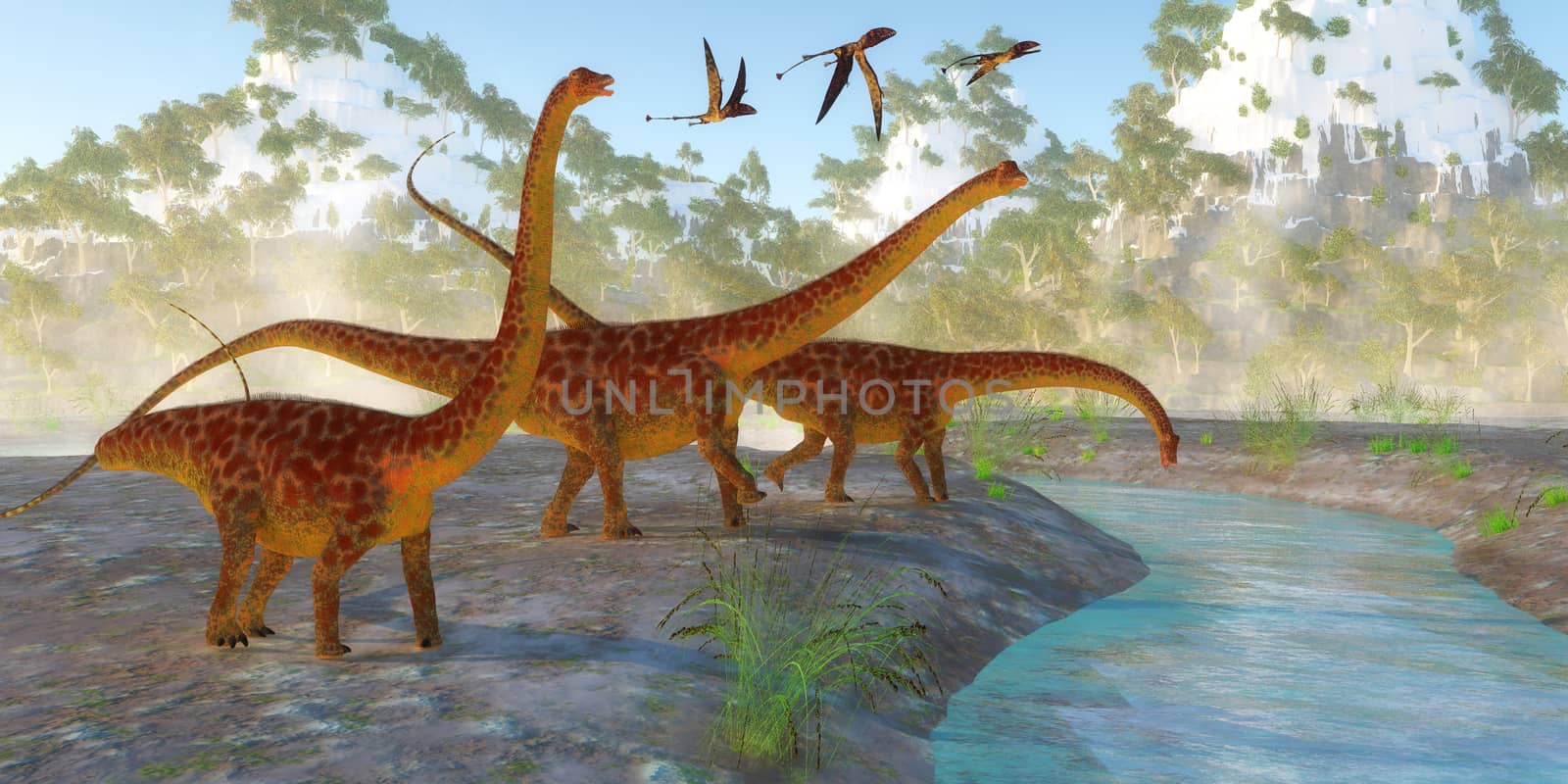 Diplodocus Dinosaur Morning by Catmando
