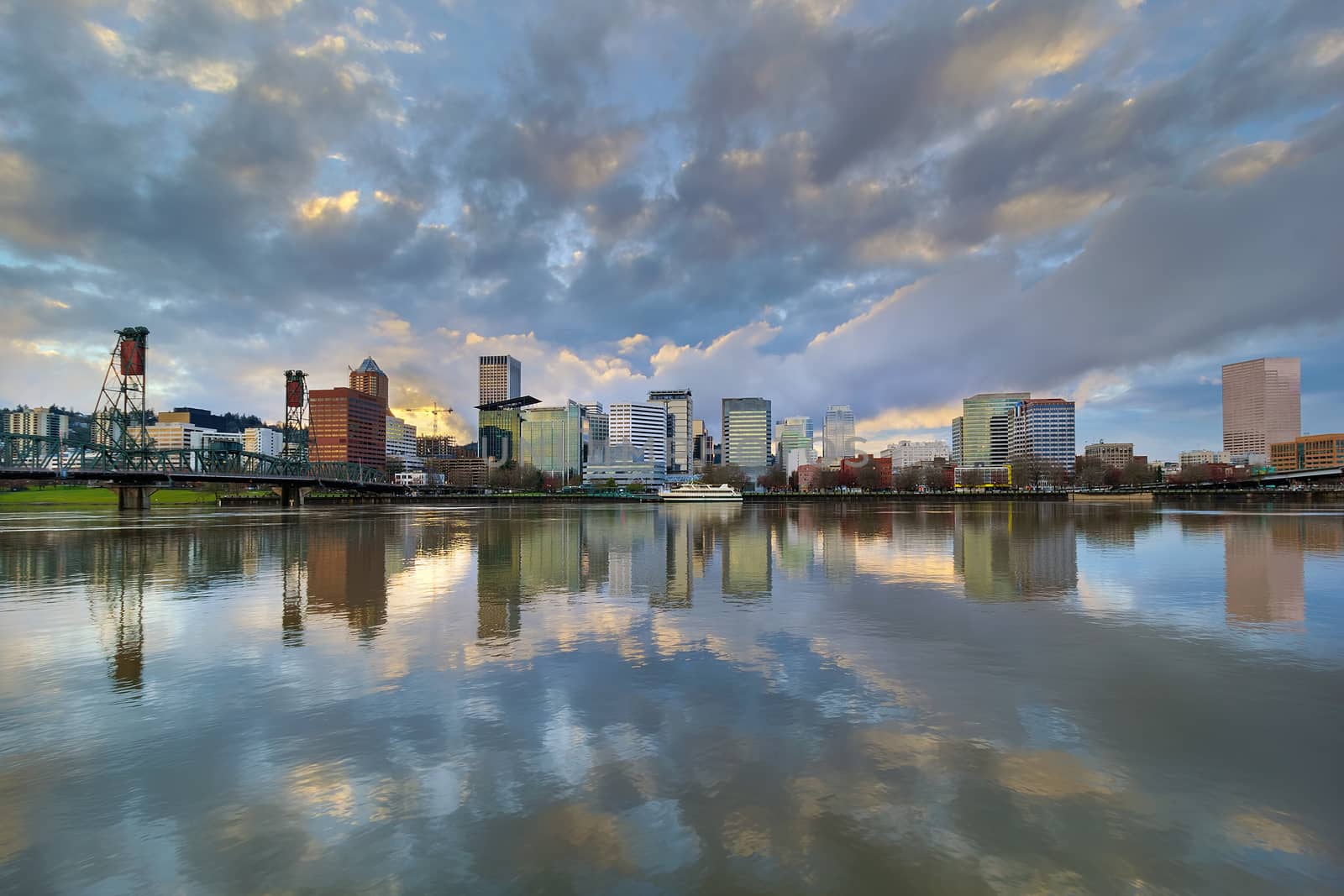 Storm Clouds over Portland Skyline during Sunset by Davidgn