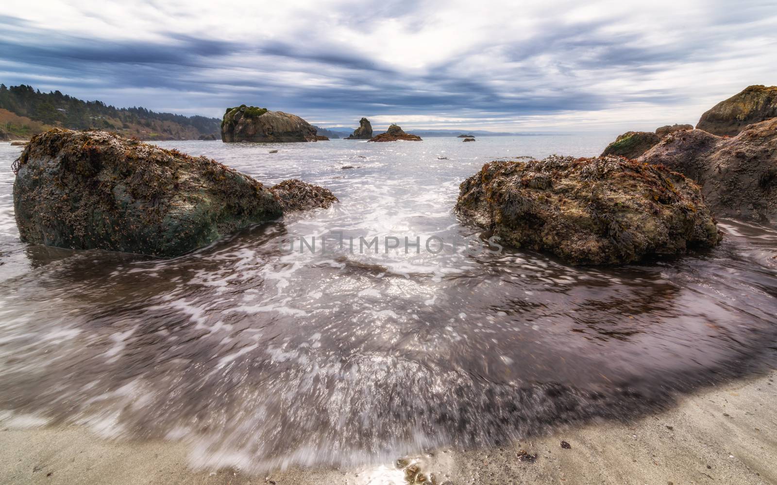 Rocky Beach Landscape at Sunset by backyard_photography