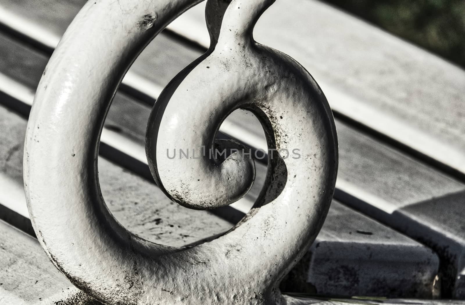 Light and shadow with graphic elements taken on a bench