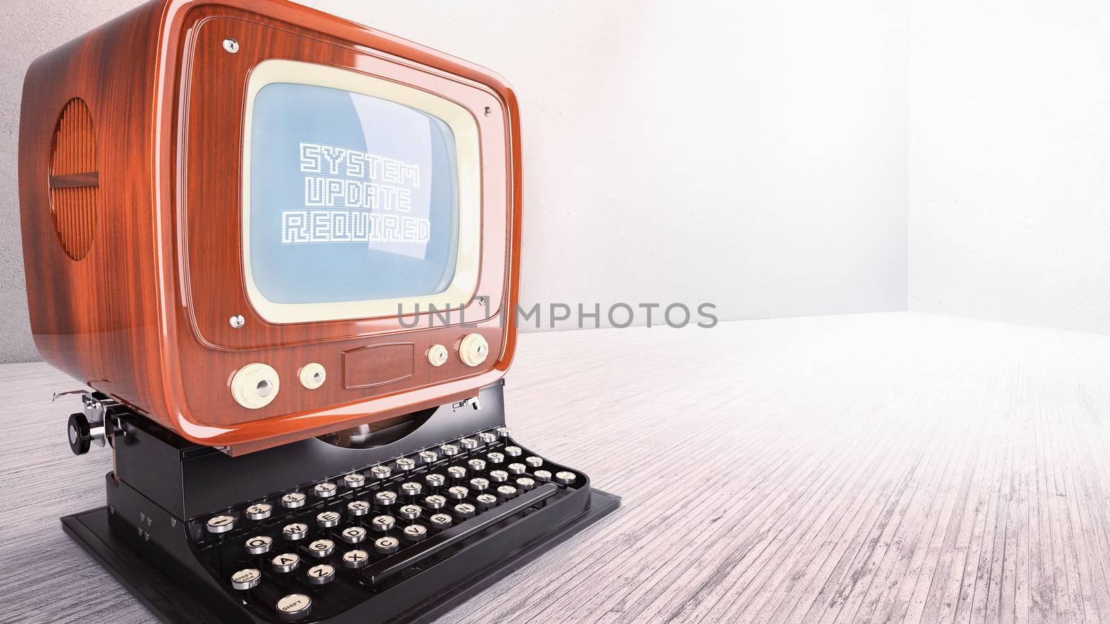 concept old computer typewriter system upgrade laptop vintage