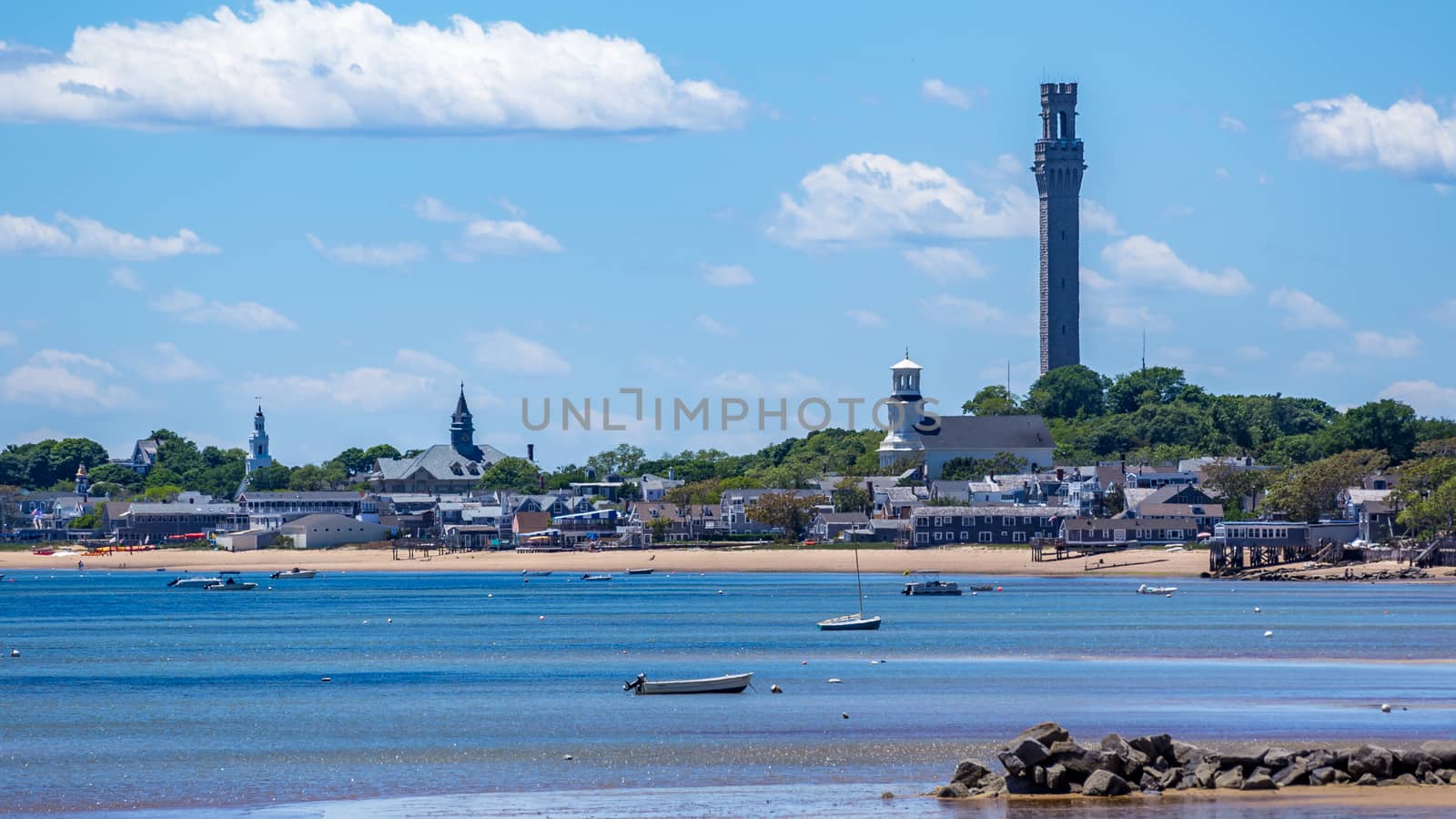 A view of Provincetown from across the harbor at the tip of Cape Cod.